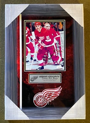 谢尔盖·费多罗夫签名底特律红翼框 8 x 10 照片 JSA 正品证书 AT91571 — 第 1/3 张图片