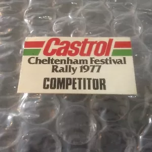 Cheltenham festival Rally 1977 competitors stick on cloth badge original unused - Picture 1 of 5