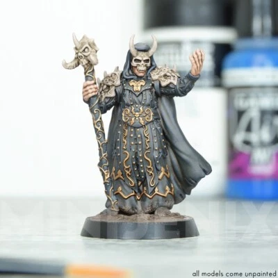 NECROMANCER WARLOCK Fantasy: D&D, Frostgrave, 3D Resin Miniature 28mm 32mm C06