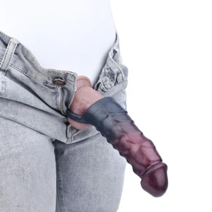 Male Reusable Condom-Men-Penis-Extender-Enlarger-Sleeve-Bigger-Girth-Enhancer - Picture 1 of 10