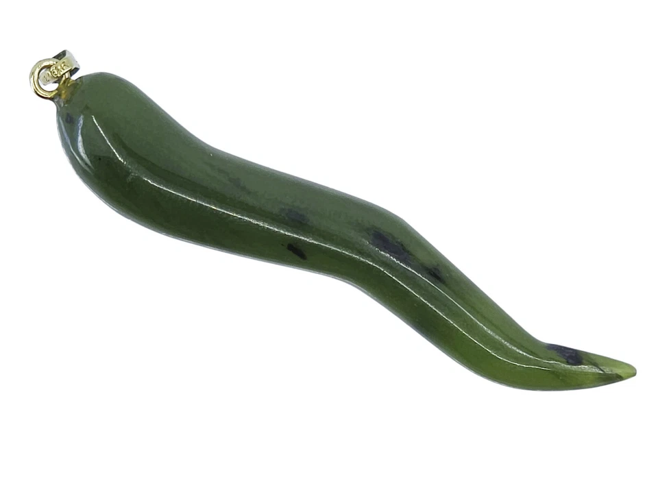 PINGENTE AMULETO CHIFRE ITALIANO VINTAGE 12K G.F JADE CORNICELLO/CORNO PORTAFORTUNA - Imagem 1 de 4