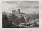 1823 Antique Print; Tantallon Castle & Bass Rock, Lothian after Revd J. Thomson