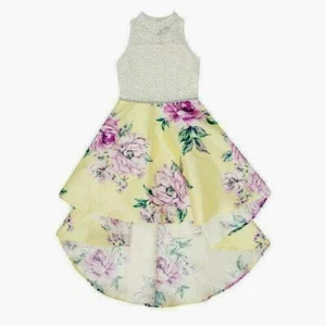 Speechless Lace to Floral High Low Dress, Size: 16, Med Yellow, MSRP $78 P - Picture 1 of 6