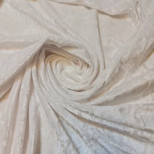 White Crush Velvet Velour Material Dress Craft Drape Quilting Fabric 58" Meter - Picture 1 of 3