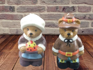 Thanksgiving Pilgrim Bear Candle Set – Fall Decorations Holiday Home Décor - Picture 1 of 5
