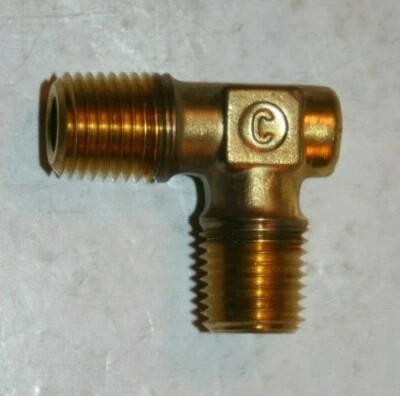 1/4" MNPT Brass Elbow Pipe Fitting Cajon Swagelok B-4-ME - Image 1 of 2