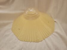 Antique Victorian Yellow Luster Glas Lamp Shade Ceiling Light 3 Hole Chain 11x7 