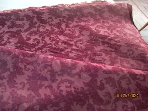 Burgundy Brocade Upholstery Fabric 56" x 86" - Picture 1 of 3
