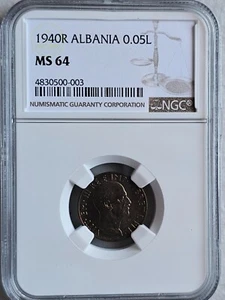 Albania 0.05 Lek 1940R NGC MS 64 - Picture 1 of 2