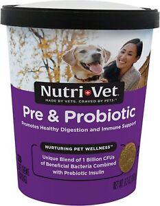 Nutri-Vet Pre and Probiotic for Dogs Digestive Health Support 120 Soft Chews New