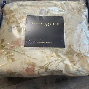 Vintage Ralph Lauren Haymarket Neutral Queen/Full Comforter Cover Duvet Floral - Picture 1 of 9