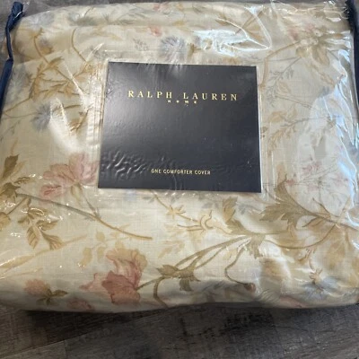 Vintage Ralph Lauren Haymarket Neutral Queen/Full Comforter Cover Duvet Floral - Image 1 of 4
