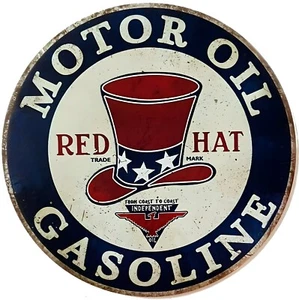 FITS VINTAGE DISTRESSED RED HAT GAS ROYAL 400 MOTOR OIL PUMP STICKER DECAL - Bild 1 von 1