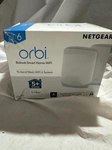 New orbi tri-band wifi 6 mesh system AX5400 RBK762 Router And Satellite 1a1 - Picture 1 of 5