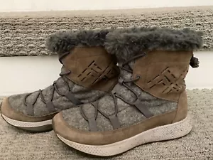 Sperry Topsider Women's Lined Wool Leather Charcoal/Taupe Winter Boots Size 6 - Picture 1 of 9