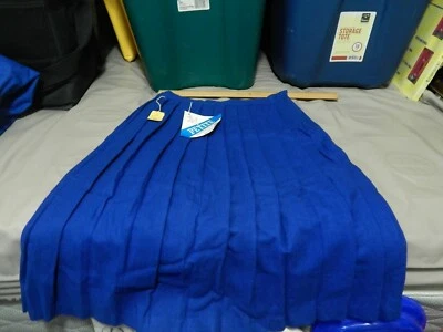 1950s-'60s Blue Pleated Wool/Nylon Skirt {Petite, 12} "Rockabilly_SchoolGirl" - Image 1 of 4