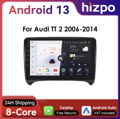 Autoradio Android per Audi TT MK2 8J 64G Carplay Android Auto GPS NAVI WIFI RDS - Immagine 1 di 4
