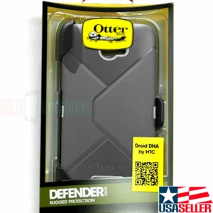 OtterBox HTC Droid DNA Gray Defender Rugged Cover 3-Layer Hybrid Holster Case - Picture 1 of 6