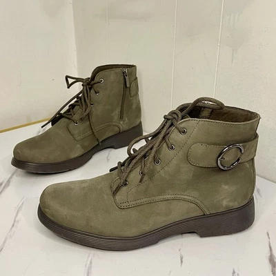 BOTÍN MUNRO BRADLEY II VERDE MUSGO CUERO SUAVE NOBUCK ARCO SOPORTE MUJER Talla 11 Foto 1 de 4