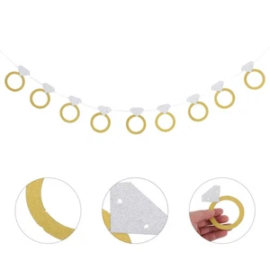 Banner Wedding Anniversary Bunting Bridal Shower Paper Backdrop - Picture 1 of 12