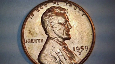 1959d Red Lincoln Penny with DDO, DDR, RPM Errors, FS-101, Variety Vista DDO-001 - Image 1 of 4