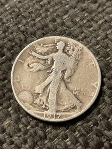 1937 Walking Liberty Silver Half Dollar Coin - Picture 1 of 2