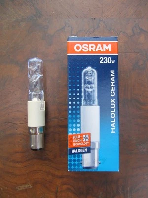 ECHTE OSRAM HALOLUX CERAM B15d 230W 64479 KL KLAR MADE IN GERMANY 4350lm DIMMBAR - Bild 1 von 4