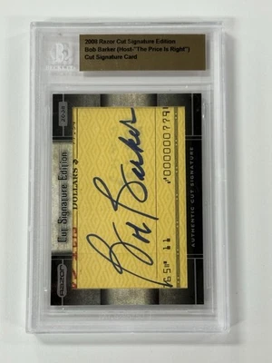 Bob Barker BGS Cut Autograph 2008 Razor Cut Signatures - Image 1 of 2