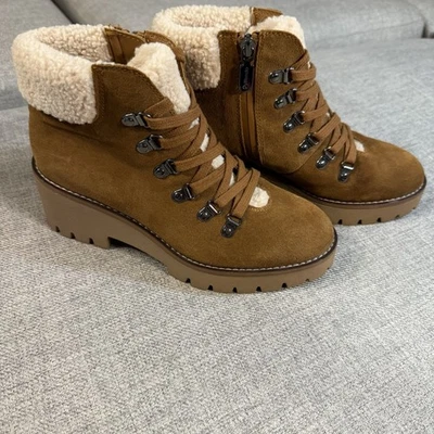 Botas de Senderismo Rubias Impermeables Gamuza 6M Forradas de Piel de Oveja Marrón Suela B7346 Foto 1 de 4