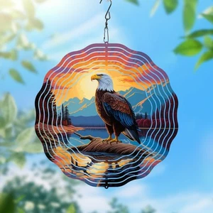 3D Metal Wind Chime Hanging Ornaments, Colorful Decorations for Courtyards - Foto 1 di 14