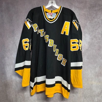 Camiseta deportiva vintage de los 90 CCM Air-Knit NHL Pittsburgh Penguins Jaromir Jagr 68 para hombre 2XL Foto 1 de 4