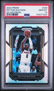 2022 Panini Prizm #259 Peyton Watson Silver RC PSA 10 Denver Nuggets Rookie - Picture 1 of 2