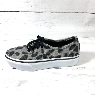 Vans Shoes Women’s 7.5 Platform Sneakers Fuzzy Leopard Prints Sneakers - Image 1 of 4