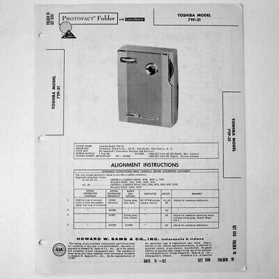 Toshiba Model 7TP-21 - SAMS Photofact ™ 1962 - New NOS • 4.65€