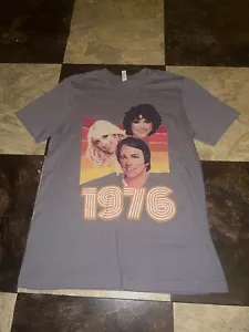 Vintage Tee Three’s Company T-Shirt Mens L Gray TV Show 1976 Rare - Picture 1 of 7