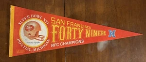 Vintage San Francisco 49ers NFC Champions Super Bowl XVI Pennant 1982 Official - Picture 1 of 16