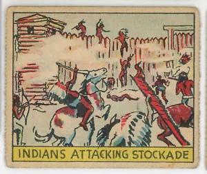 Western Series Strip Card 1930s R128 No 38 Indians Attacking Stockade Nice - Picture 1 of 2