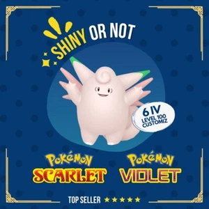 Clefable Shiny or Non ✨ 6 IV Competitive Customizable Pokémon Scarlet Violet - Picture 1 of 6