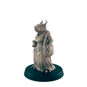 Dragonborn Mini | Market Patron Shopper | Female Townsfolk NPC Figure | DnD Warg - Picture 1 of 3