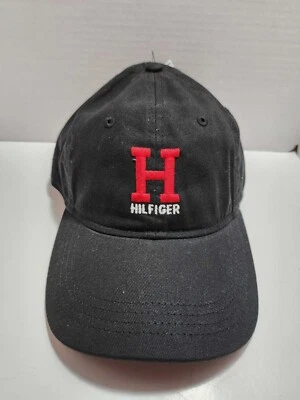 Boné Tommy Hilfiger H Designer ajustável Strapback bordado preto novo com etiquetas - Imagem 1 de 4
