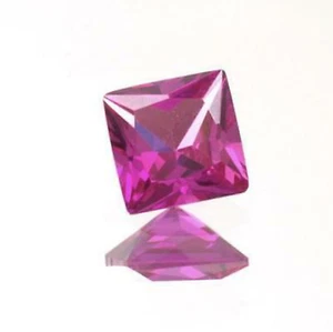 Lab Created Pink Sapphire Corundum Princess Faceted Loose Stone (2x2mm -15x15mm) - Picture 1 of 2