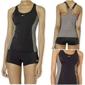 NIKE Women's Color Surge 2-Piece Tankini Swimsuit Set Black/Grey SELECT SIZE NWT