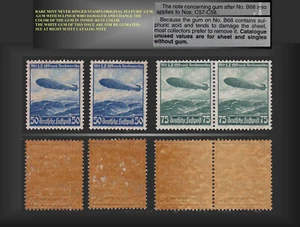 1936 GERMANY AIR POST HINDENBURG ZEPPELIN NEVER HINGED X2 SCT.C57-C58 MI.606-607 - Picture 1 of 1