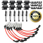 8x Ignition Coil UF271+ Spark Plugs 41-962 + Wires 9059 For Chevy GMC 4.8L 5.3L