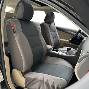 Front Water Repellent Canvas & Jacquard Gray Seat Covers For Acura TL - Picture 1 of 5