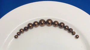 155 X 6mm, 8mm, 10mm & 12mm Bronze Pearl Kars Beads For Crown & Jewellery Making - Picture 1 of 2