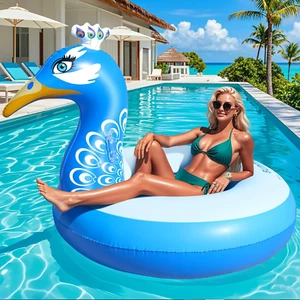 Deeprbetter Inflatable Peacock Pool Float,2025 Inflatable Pool Floaties Lounge, - Picture 1 of 7