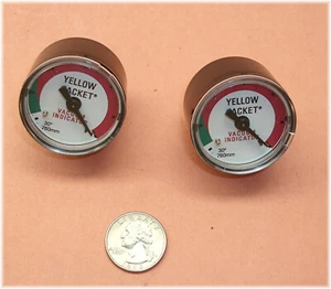 Zwei neue 1-1/2"" Utility Vakuum Druckmesser - 1/8"" NPT gelbe Jacke *ANSEHEN* - Bild 1 von 2