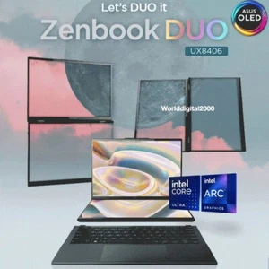 ASUS Zenbook DUO UX8406 Intel U 7-155H NPU AI 14 Touch OLED FHD+ 60HZ 16G 1TB - Picture 1 of 1