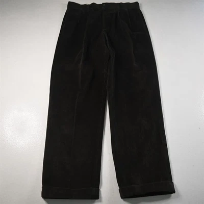 Brooks Brothers 33x32 Brown Wide Wale Corduroy Pleated Cuffed 346 Mens Pants - Image 1 of 4